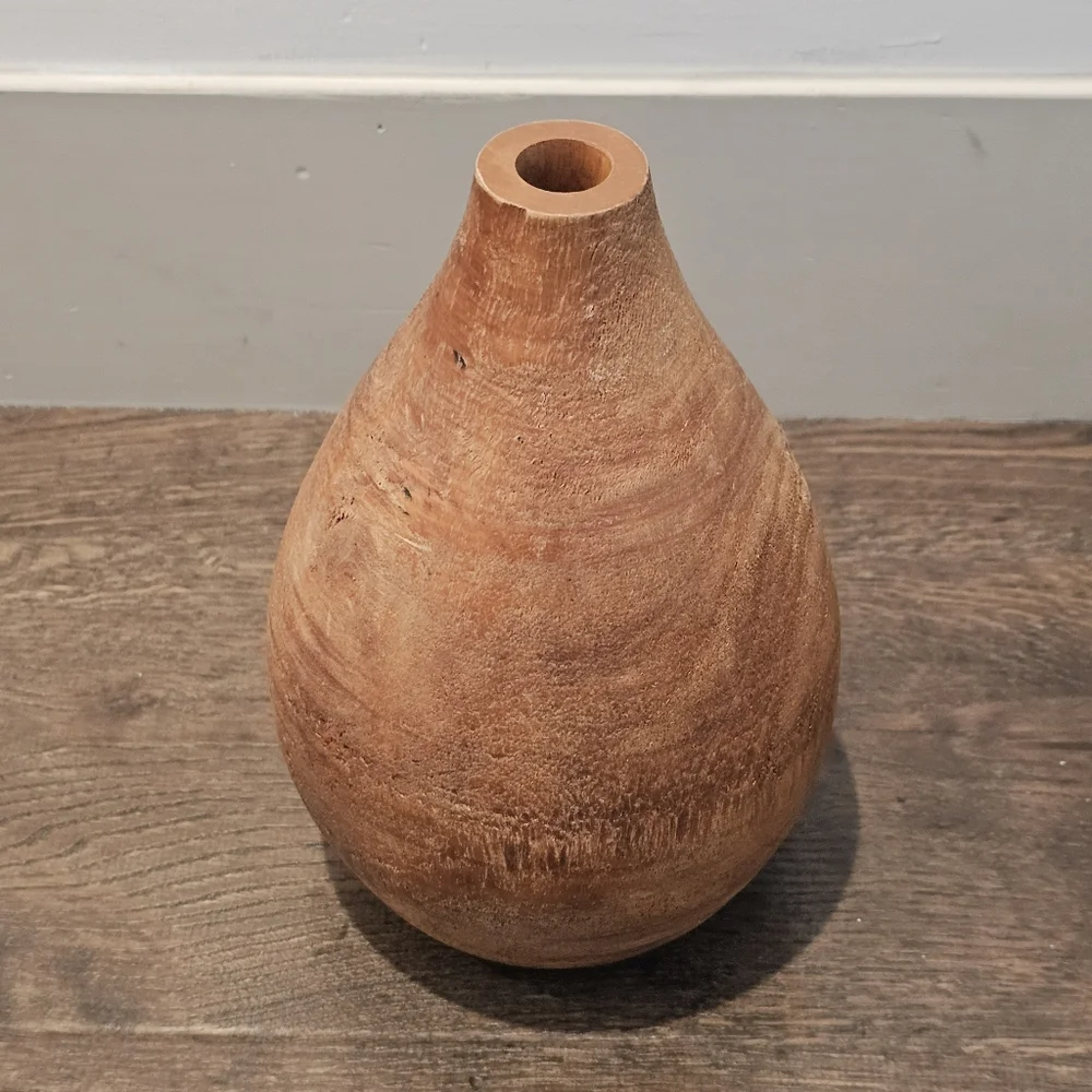 Crate And Barrel Mango Wood Vase